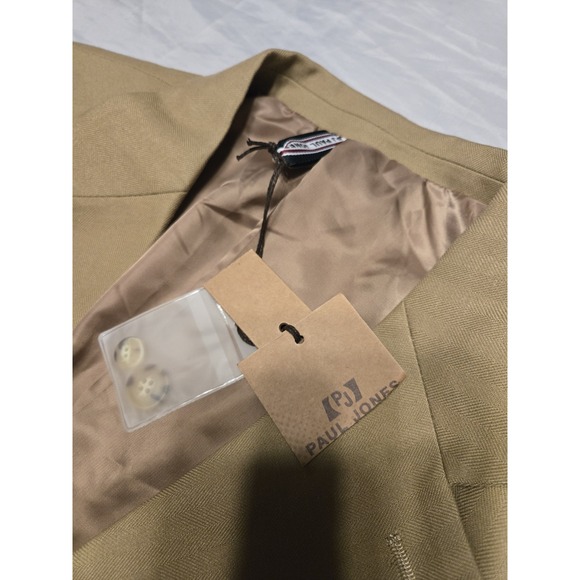 NWT PJ Paul Jones Linen Blend Khaki Tan Suit Jacket Blazer Mens 2XL Sport Coat - Picture 4 of 9